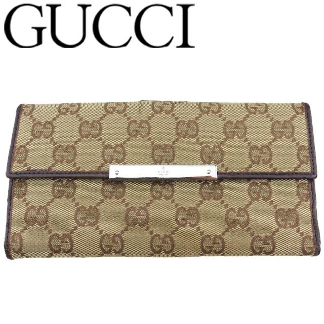 グッチ GUCCI 二つ折り財布 GG柄 レディース 中古 