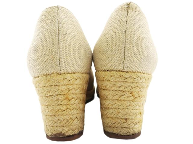 【ウィンターSALE★30%OFF】サルヴァトーレフェラガモ Salvatore Ferragamo パンプス ベージュ×シルバー レディース 中古