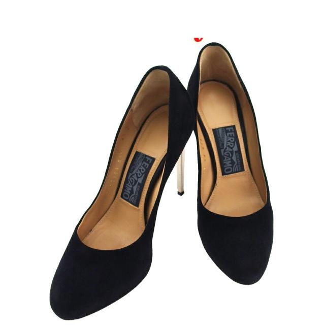 【X'masセール★30%OFF】サルヴァトーレフェラガモ Salvatore Ferragamo パンプス NERO×シルバー レディース 中古