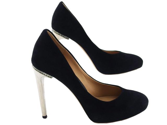サルヴァトーレフェラガモ Salvatore Ferragamo パンプス NERO×シルバー レディース 中古_4
