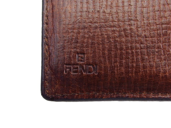 【GWタイムセール】フェンディ FENDI 三つ折り財布ズッカ ダークブラウン×ベージュ レディース 中古_6