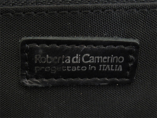 【30％OFF★週末タイムセール】ロベルタ・ディ・カメリーノ Roberta di Camerino ボストンバッグR柄 ブラック レディース 中古_9
