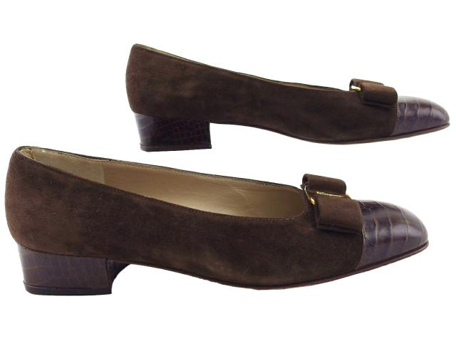 【週末セール★30％OFF】サルヴァトーレフェラガモ Salvatore Ferragamo パンプスヴァラリボン マロン レディース 中古_3