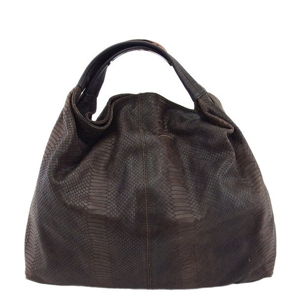 【BIGお買い物ラリー★30%OFFセール中】フルラ Furla トートバッグリザード調 カデナモチーフ付き ブラウン レディース 中古