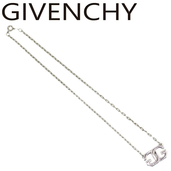 GIVENCHY】 ジバンシーネックレスシルバーGロゴ 60cm