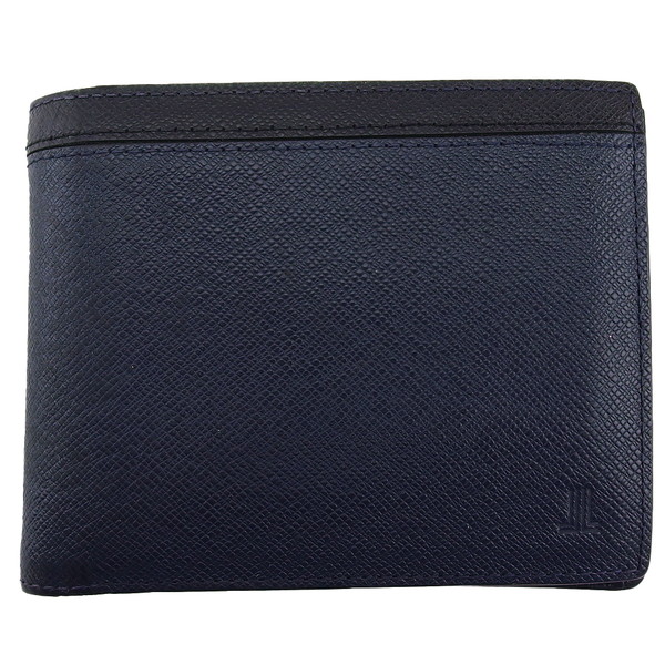【BIGお買い物ラリー★30%OFFセール中】ランバン LANVIN 二つ折り財布 クウルールドヴァン ネイビー×ブラック レディース 中古