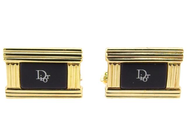 クリスチャンディオール Christian Dior カフス ゴールド×ブラック レディース 中古_1
