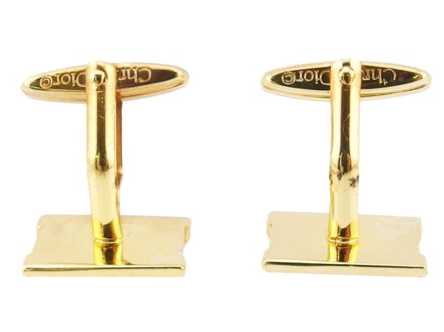 クリスチャンディオール Christian Dior カフス ゴールド×ブラック レディース 中古_6