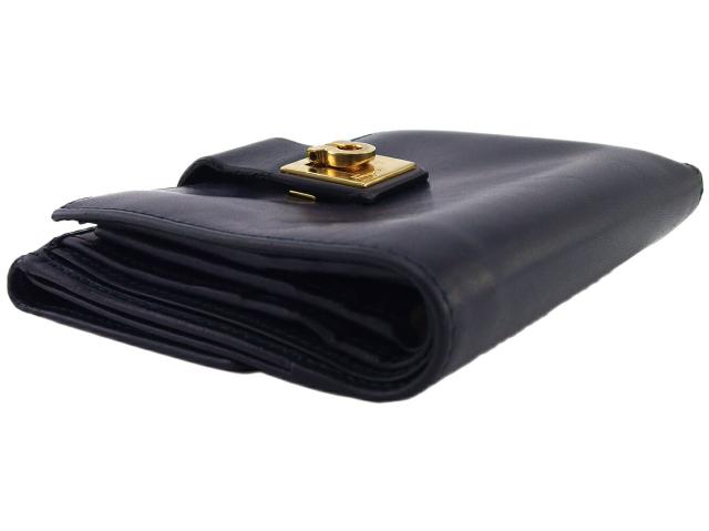 【30％OFF★土日ひと休み大売り出し】サルヴァトーレフェラガモ Salvatore Ferragamo 二つ折り紙入れガンチーニ Midnight レディース 中古