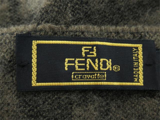 フェンディ FENDI マフラーズッカ ペカン カーキ ブラック レディース 中古_6
