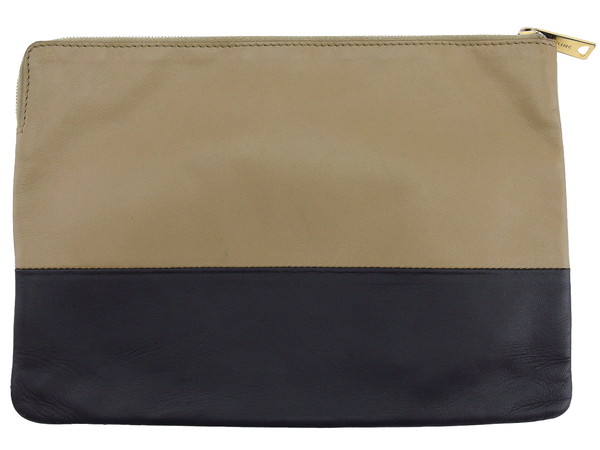 【希少】【廃盤品】セリーヌ　CELINE クラッチバッグ ベージュ 週末タイムセール】セリーヌ CELINE クラッチバッグバイカラー ロゴ