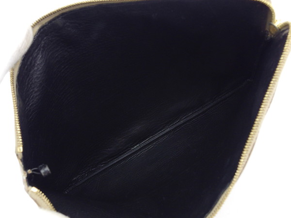 【30％OFF★土日ひと休み大売り出し】セリーヌ CELINE クラッチバッグバイカラー ロゴタイプ入り口・入口 ベージュ 黒いこと レディース 中古