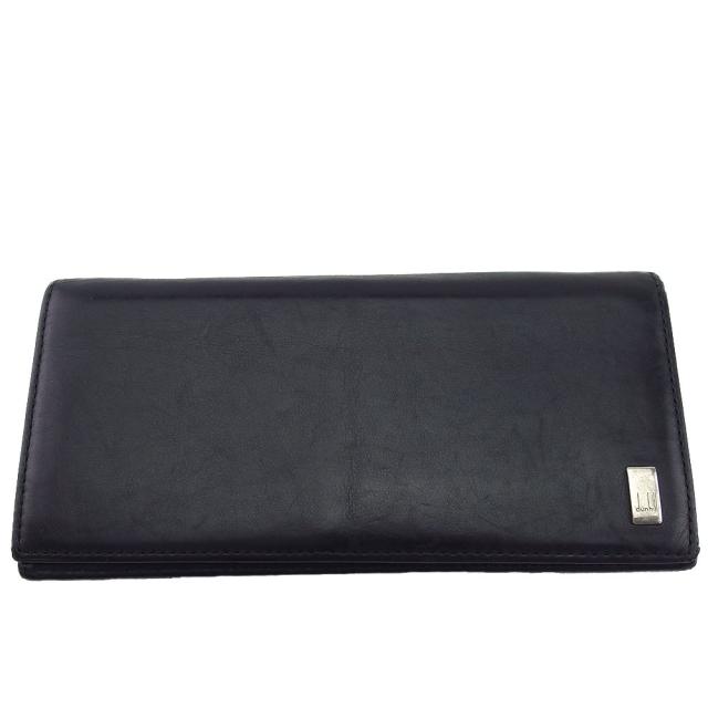 【BIGお買い物ラリー★30%OFFセール中】ダンヒル Dunhill 長財布 サイドカー ブラック×シルバー レディース 中古