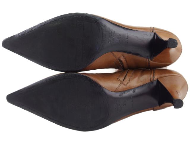 【週末タイムセール】プラダ PRADA ブーツ ブラウン×ゴールド レディース 中古_7