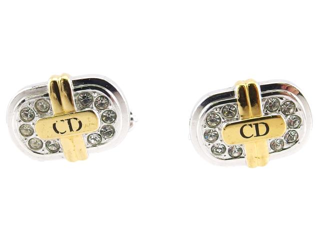 クリスチャンディオール カフス カフリンクス シルバー×ゴールド