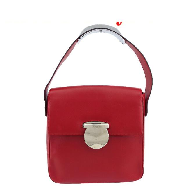 【BIGお買い物ラリー★30%OFFセール中】サルヴァトーレフェラガモ Salvatore Ferragamo ハンドバッグ レッド×シルバー レディース 中古