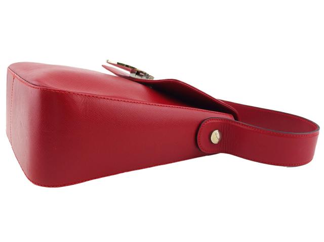 【GWタイムセール】サルヴァトーレフェラガモ Salvatore Ferragamo ハンドバッグ レッド×シルバー レディース 中古_4
