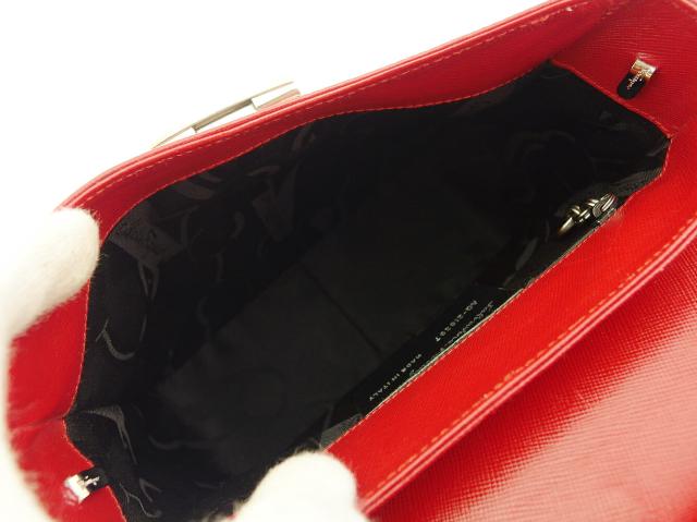 【GWタイムセール】サルヴァトーレフェラガモ Salvatore Ferragamo ハンドバッグ レッド×シルバー レディース 中古_5