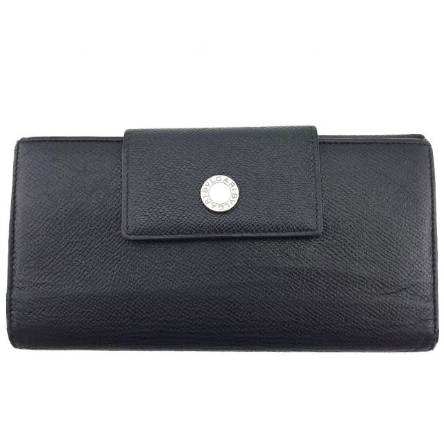 ブルガリ BVLGARI 長財布クラシコ ロゴボタン ブラック メンズ 中古
