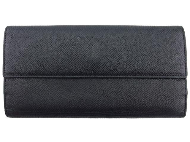 ブルガリ BVLGARI 長財布クラシコ ロゴボタン ブラック メンズ 中古