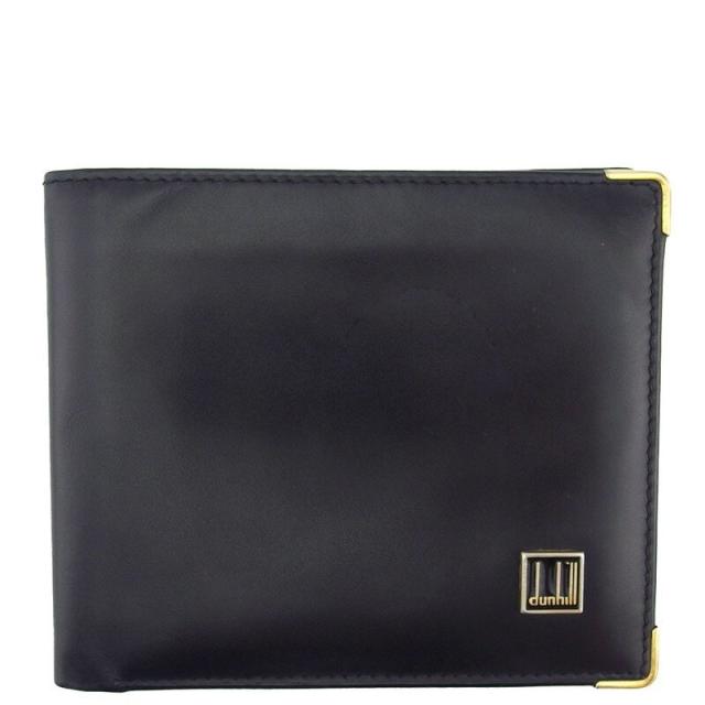 【BIGお買い物ラリー★30%OFFセール中】ダンヒル Dunhill 札入れ ブラック×ゴールド メンズ 中古