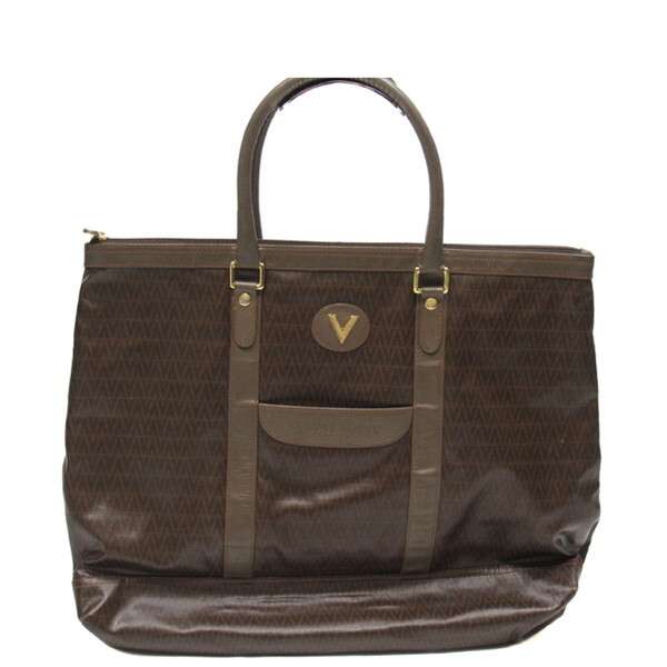 【BIGお買い物ラリー★30%OFFセール中】マリオ・ヴァレンティノ MARIO VALENTINO トートバッグVマーク ブラウン レディース 中古