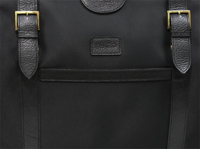 【週末タイムセール】ケンゾー KENZO ボストンバッグロゴ ブラック ゴールド レディース 中古_4