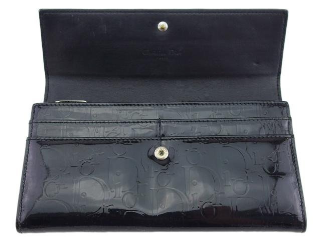【GWタイムセール】クリスチャンディオール Christian Dior 長財布トロッター アルティメット ブラック×シルバー レディース 中古_4
