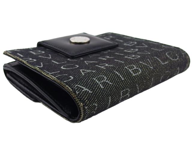 BVLGARI ブルガリ 二つ折り財布 ロゴマニア ブラック レザー BVLGARI ブルガリ ロゴマニア 二つ折り 財布 ブラック レディース