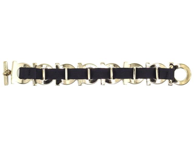 サルヴァトーレフェラガモ Salvatore Ferragamo バングルガンチーニ ゴールド ブラック レディース 中古_3