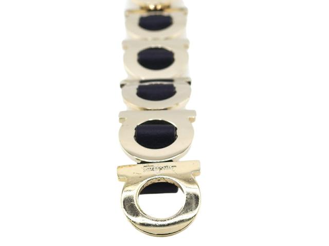 サルヴァトーレフェラガモ Salvatore Ferragamo バングルガンチーニ ゴールド ブラック レディース 中古_4