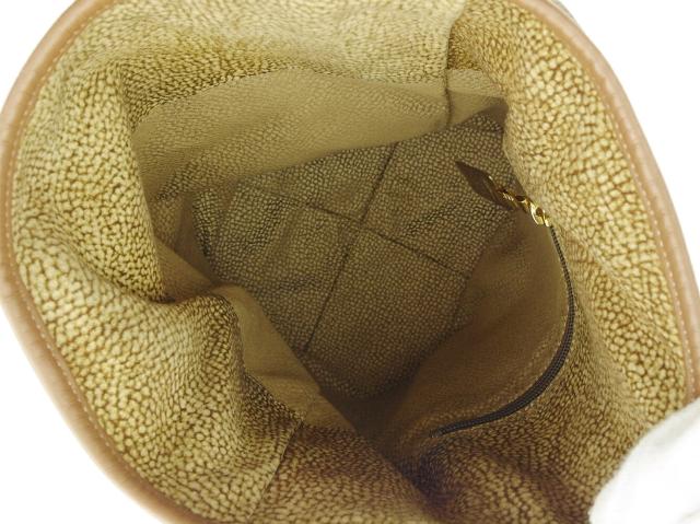 【30％OFF★週末タイムセール】ボルボネーゼ BORBONESE ショルダーバッグうずら柄 redwallタグ付き ベージュ ブラウン レディース 中古_5