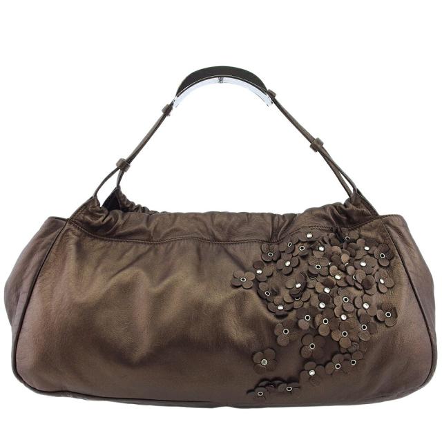 【BIGお買い物ラリー★30%OFFセール中】アンテプリマ ANTEPRIMA ショルダーバッグフラワーモチーフ 花 マッツェット フィオーリ ブラウン レディース 中古