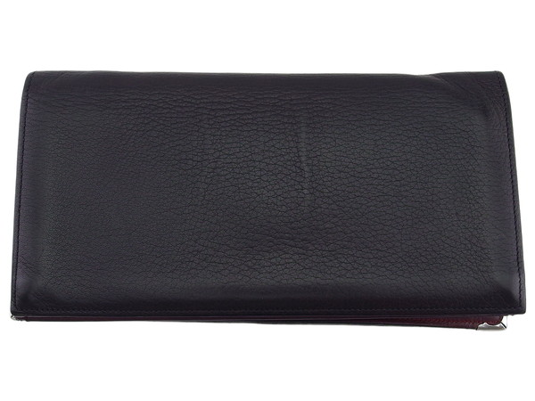【30％OFF★週末タイムセール】カルティエ CARTIER 長財布カボション 角プレート ブラック ボルドー レディース 中古_1