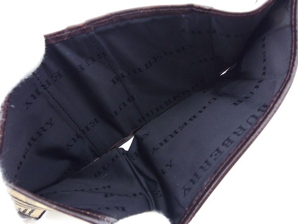 【30％OFF★週末タイムSALE】バーバリー BURBERRY 三つ折り財布ノバチェック ベージュ ブラウン ブラック系 レディース 中古_4