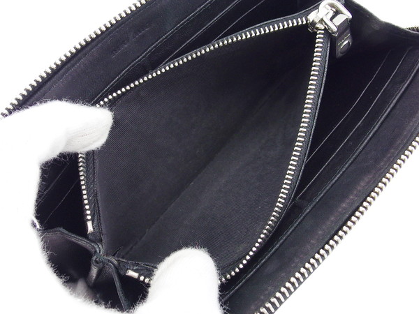 【GWタイムセール】ミュウミュウ MIUMIU 長財布スタッズ ロゴ入り ブラック レディース 中古_5
