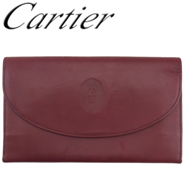 未使用級　Cartier カルティエ　長財布　二つ折り　マストライン　ボルドー Cartier 未使用 カルティエ 長財布 マスト 二つ折り ボルドー