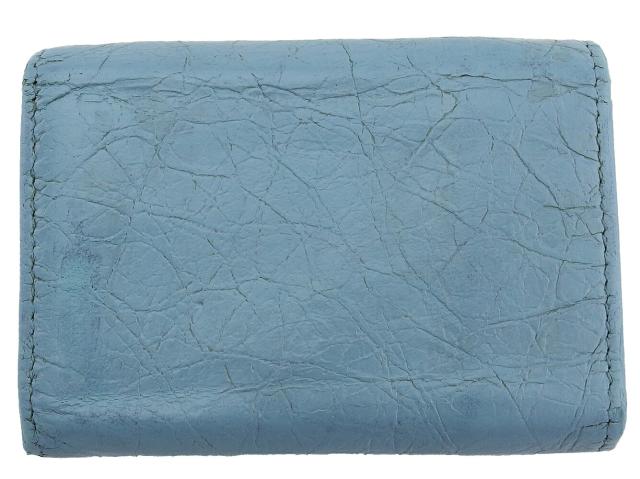 バレンシアガ BALENCIAGA 三つ折り財布 ライトブルー レディース 中古_1