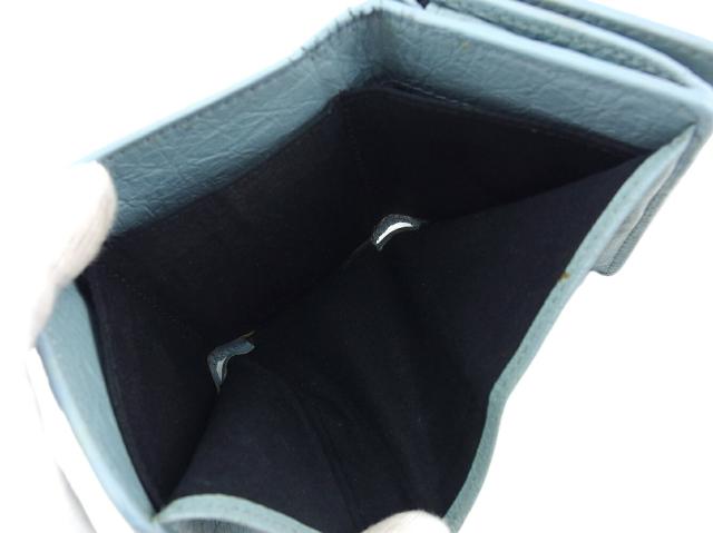 バレンシアガ BALENCIAGA 三つ折り財布 ライトブルー レディース 中古_5