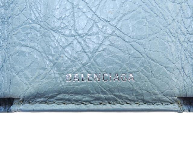 バレンシアガ BALENCIAGA 三つ折り財布 ライトブルー レディース 中古_7