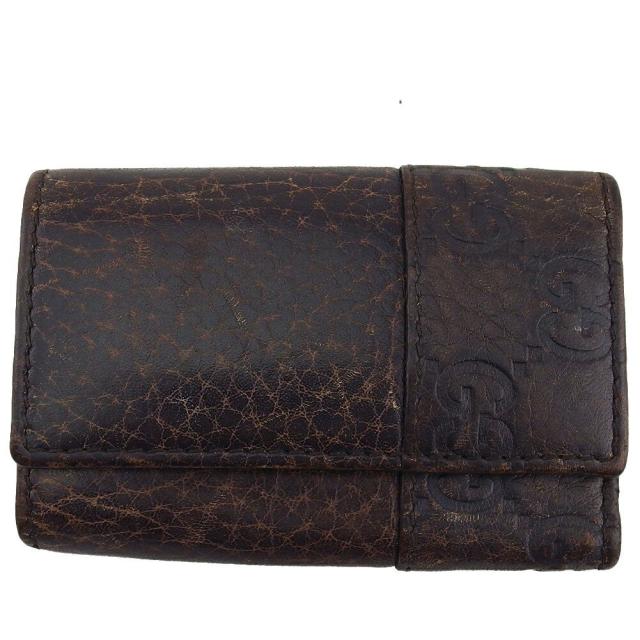 【BIGお買い物ラリー★30%OFFセール中】グッチ GUCCI キーケースグッチシマ グッチシマ ブラウン レディース 中古