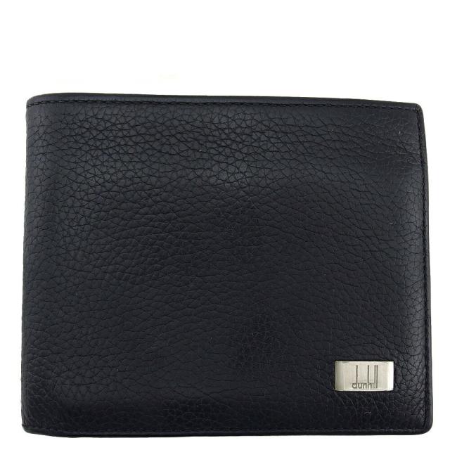 【X'masセール★30%OFF】ダンヒル Dunhill 二つ折り財布 ブラック レディース 中古