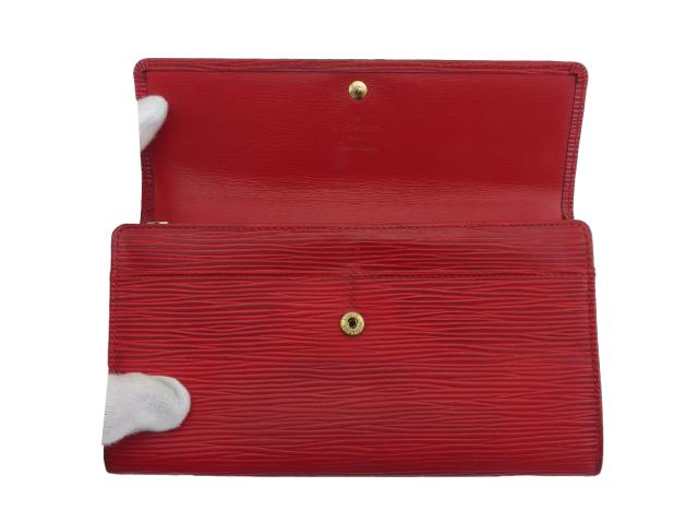 ルイ・ヴィトン LOUIS VUITTON 長財布エピ ポシェットポルトモネクレディ レッド レディース 中古_4
