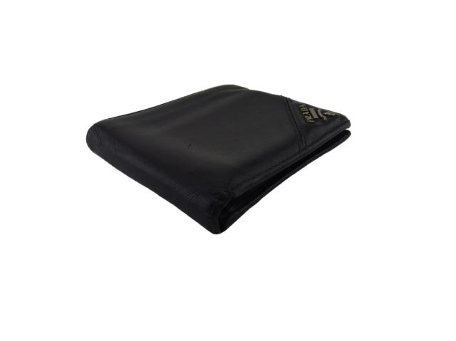 プラダ PRADA 二つ折り財布ロゴ ブラック レディース 中古_3