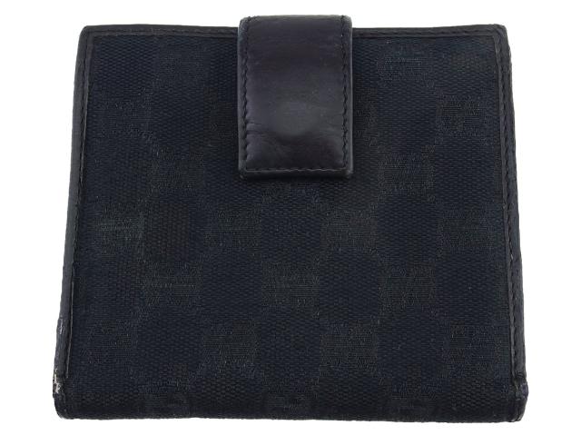 グッチ GUCCI 三つ折り財布 GG柄 ブラック×ゴールド レディース 中古 グッチ GUCCI 三つ折り財布 GG柄 ブラック×ゴールド レディース 中古
