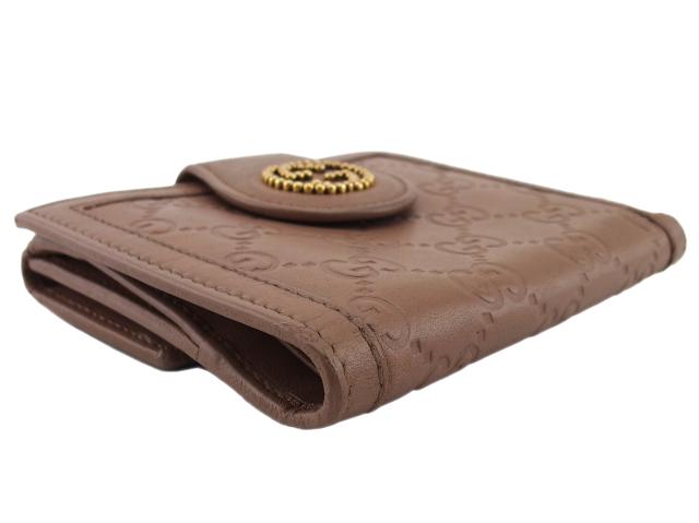 グッチ GUCCI 二つ折り財布グッチシマ インターロッキングG ダスティ