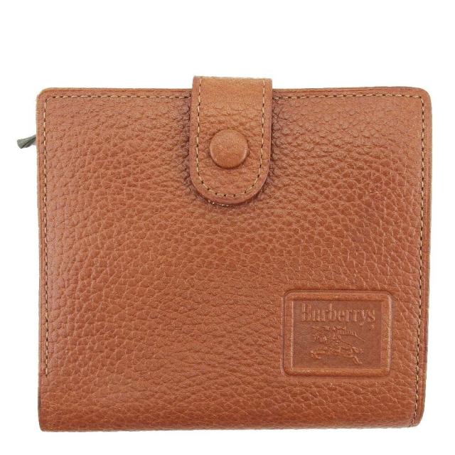 未使用品 バーバリー 折り財布 ホースロゴ キャンバス×レザー ブラウン バーバリー BURBERRY 二つ折り財布ホースマーク ブラウン レディース 中古