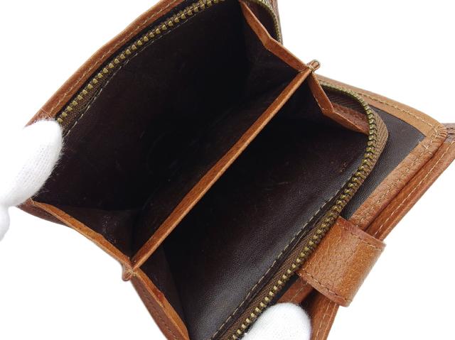 バーバリー BURBERRY 二つ折り財布ホースマーク ブラウン レディース 中古