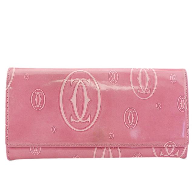 【BIGお買い物ラリー★30%OFFセール中】カルティエ CARTIER 長財布ハッピーバースデー ピンク レディース 中古