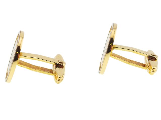 ダンヒル Dunhill カフスdマーク サークル 丸型 スウィヴル式 シルバー